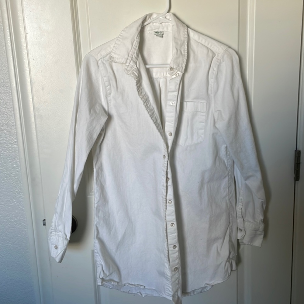 Aerie Cotton White Botton Up